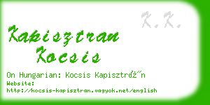 kapisztran kocsis business card